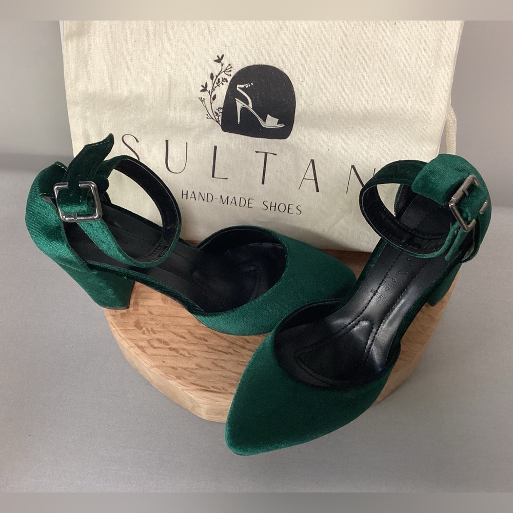 NEW - Sultan Hand Made Bridal Shoes - Heels - Leather Suede - Never Worn